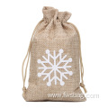 Candy wrapper custom printing logo Christmas small pouch jute drawstring gift bags